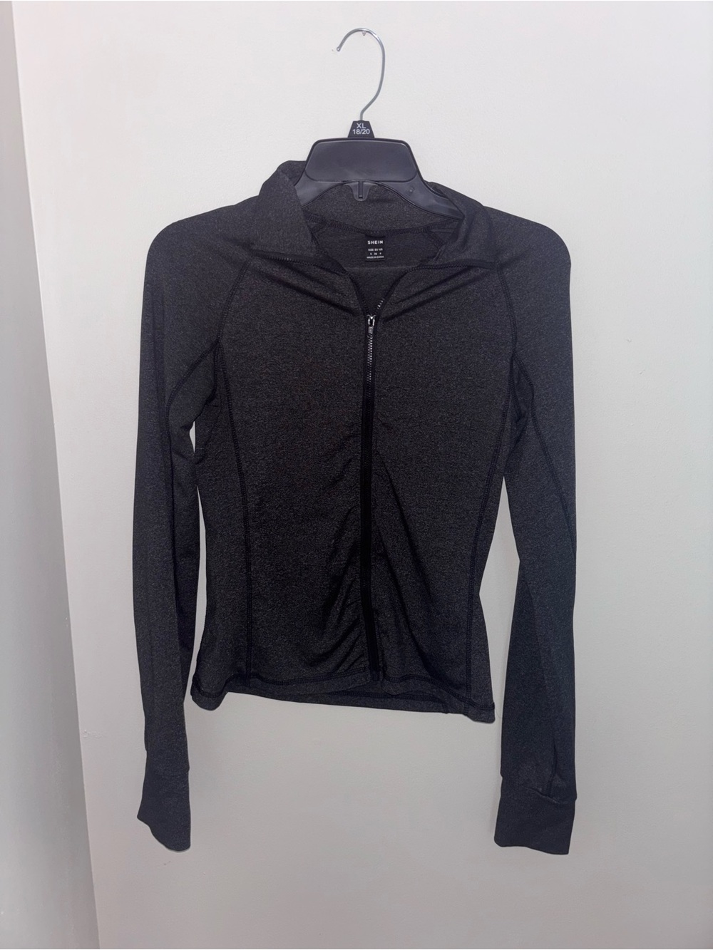 SHEIN Black Full-Zip Athletic Hoodie